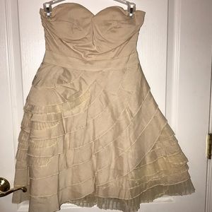 Cream mod cloth tiered party dress